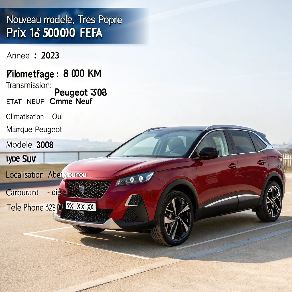 Peugeot 3008 2023 – Nouveau modèle, très propre
